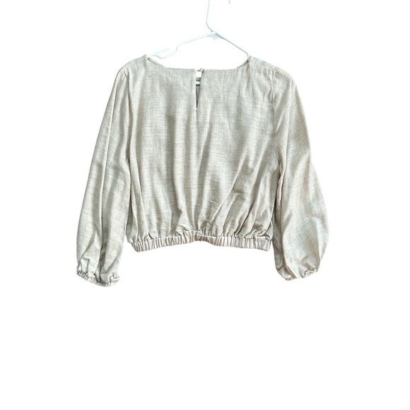 APRICOT Linen Blend Bubble Hem Crop Top - Picture 5 of 6